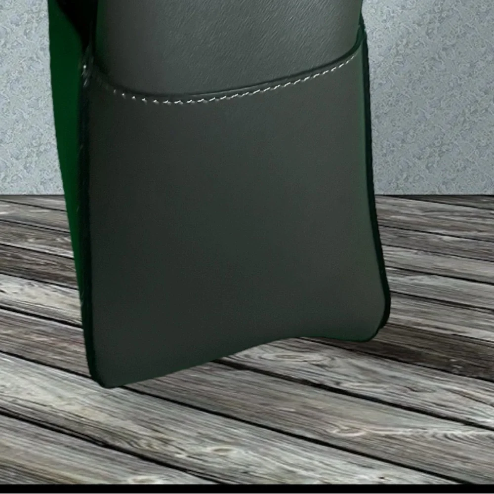 Mersi Vegan Leather Demi Bucket Bag With Detachable Straps Gray